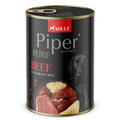 PIPER PURE Dog Adult храна за кучета с говеждо и кафяв ориз, 400гр.